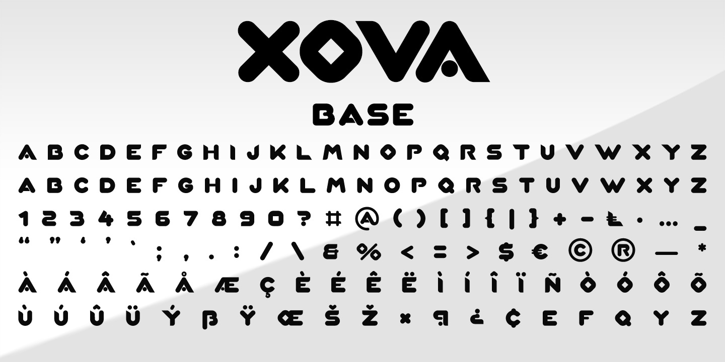 Xova Layered COLOR THREE Font preview